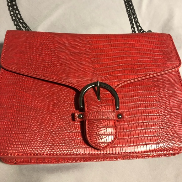 Cleo Red Chain Handle Purse - Picture 4 of 12